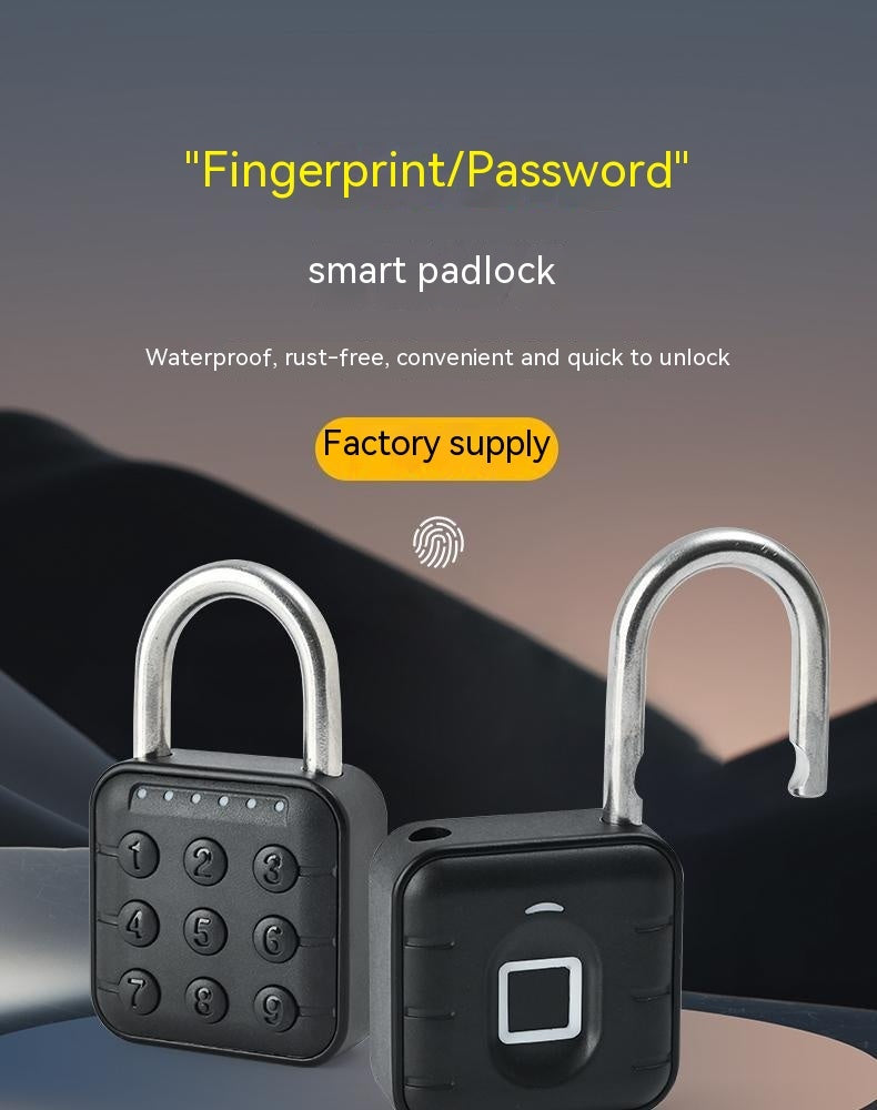 Fingerprint Lock Padlock Household Waterproof Password Cabinet Anti-theft Door Lock APP